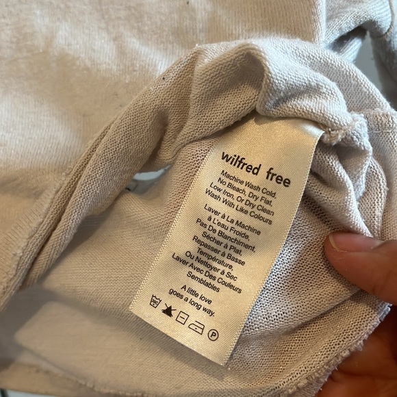 Aritzia Wilfred Free White Crop Top - Picture 3 of 5